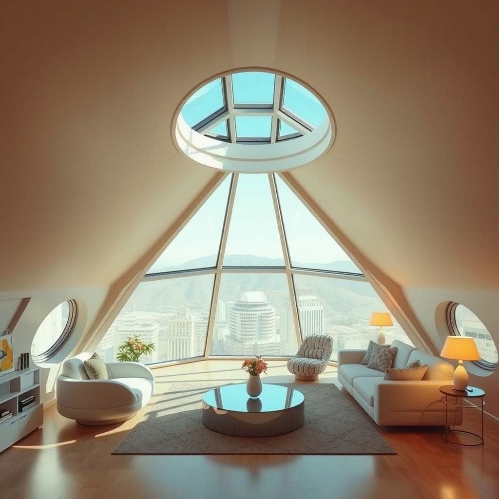 Retro Futuristic Attic design example 2