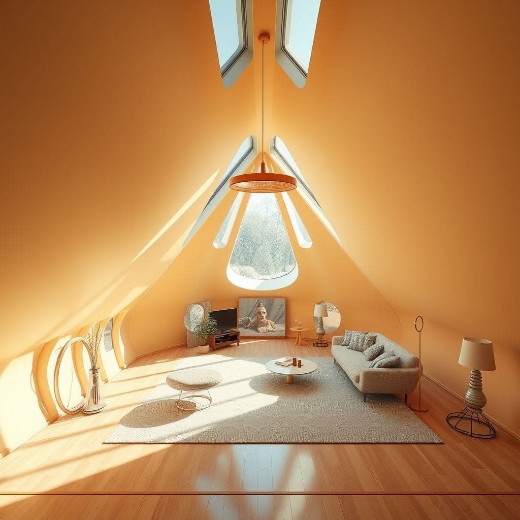 Retro Futuristic Attic design example 4