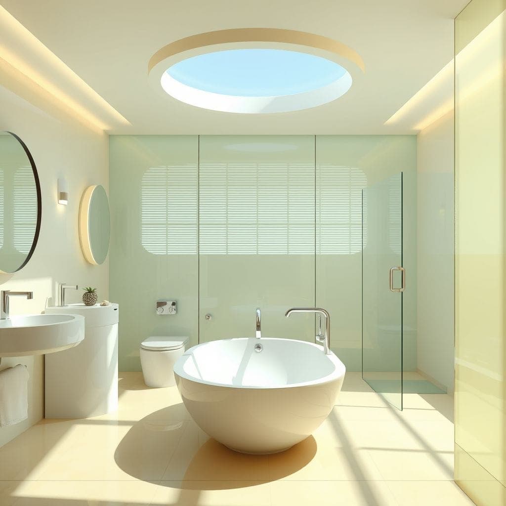 Retro Futuristic Bathroom design example 1