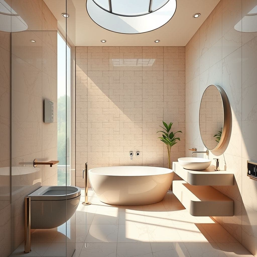 Retro Futuristic Bathroom design example 2