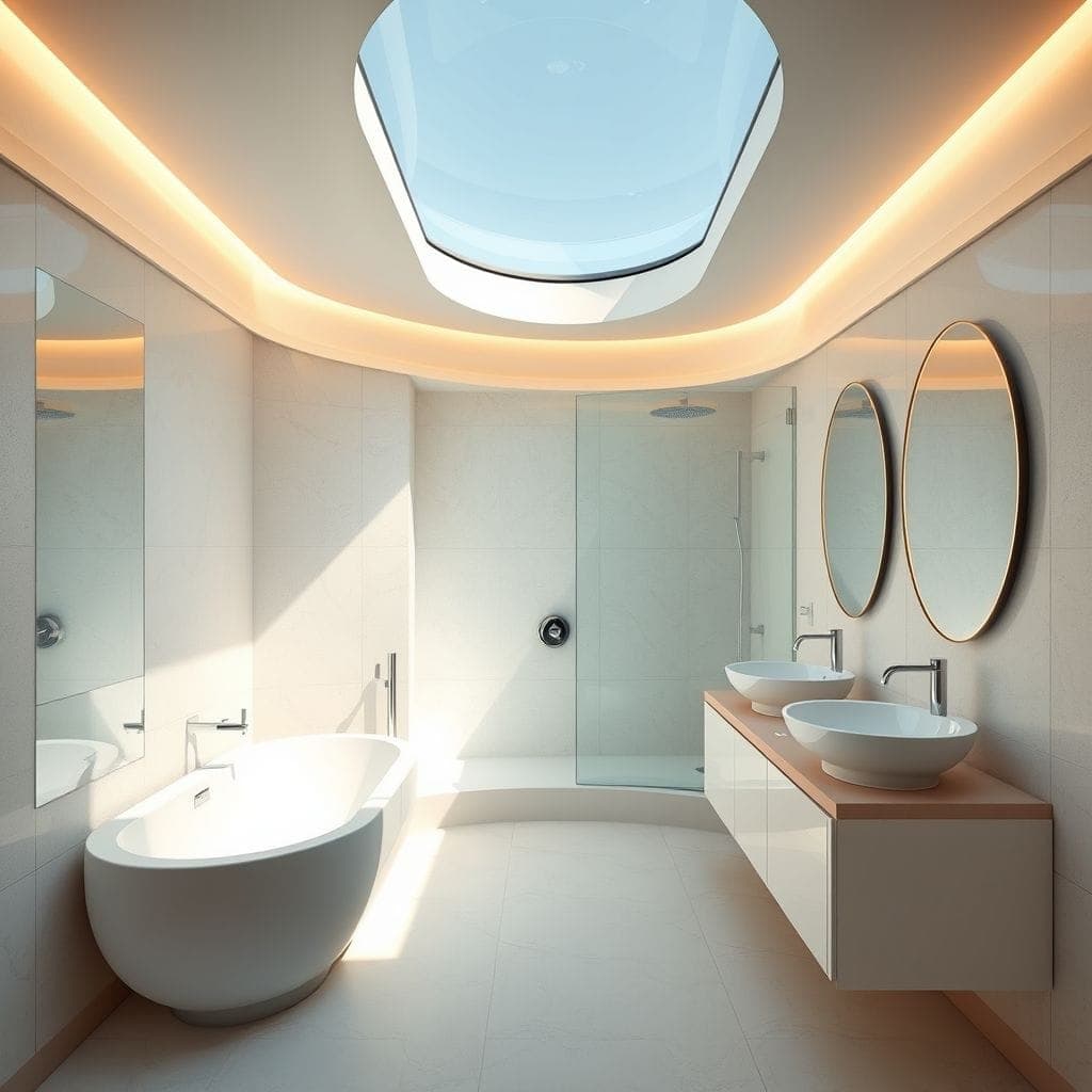 Retro Futuristic Bathroom design example 4