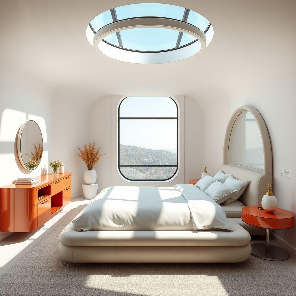Retro Futuristic Bedroom design example 1