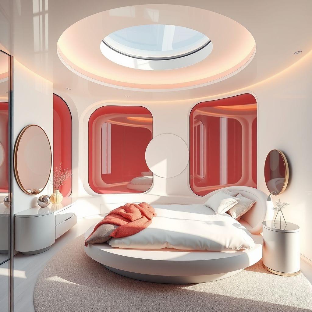 Retro Futuristic Bedroom design example 3