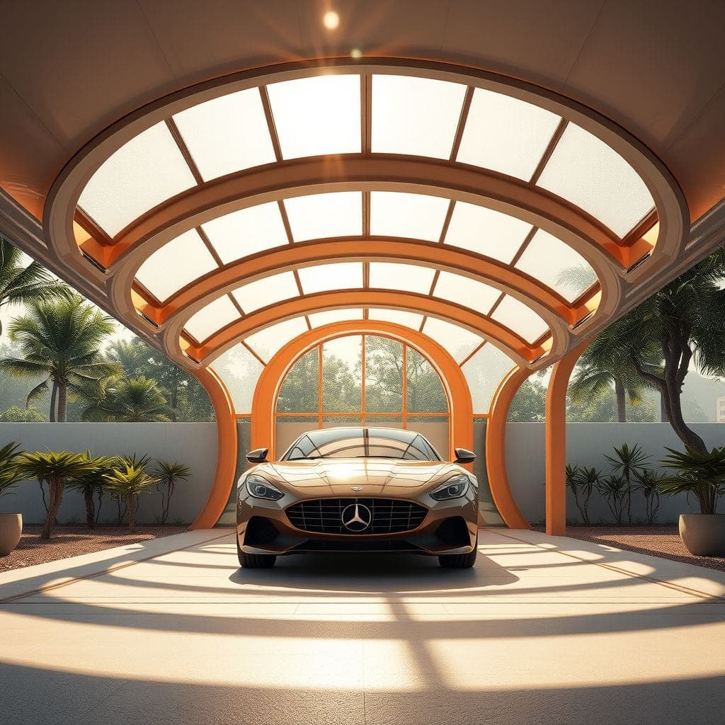 Retro Futuristic Carport design example 1