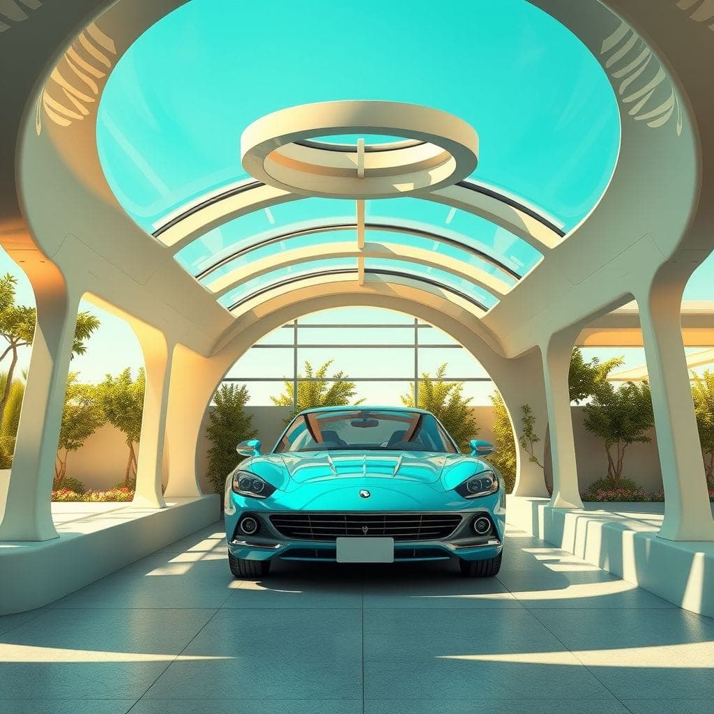 Retro Futuristic Carport design example 3