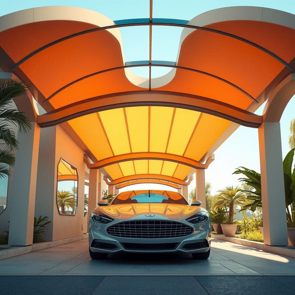 Retro Futuristic Carport design example 4