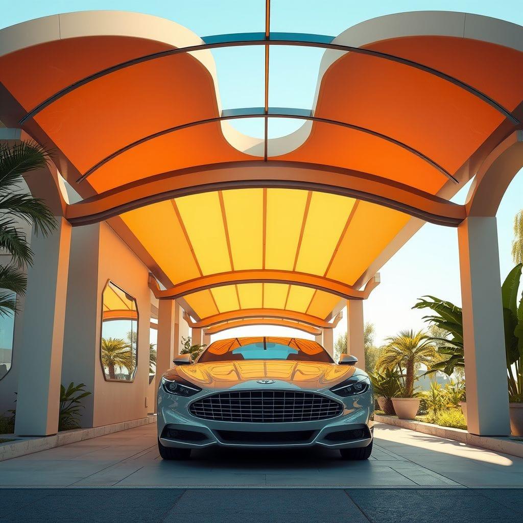 Retro Futuristic Carport design example 4