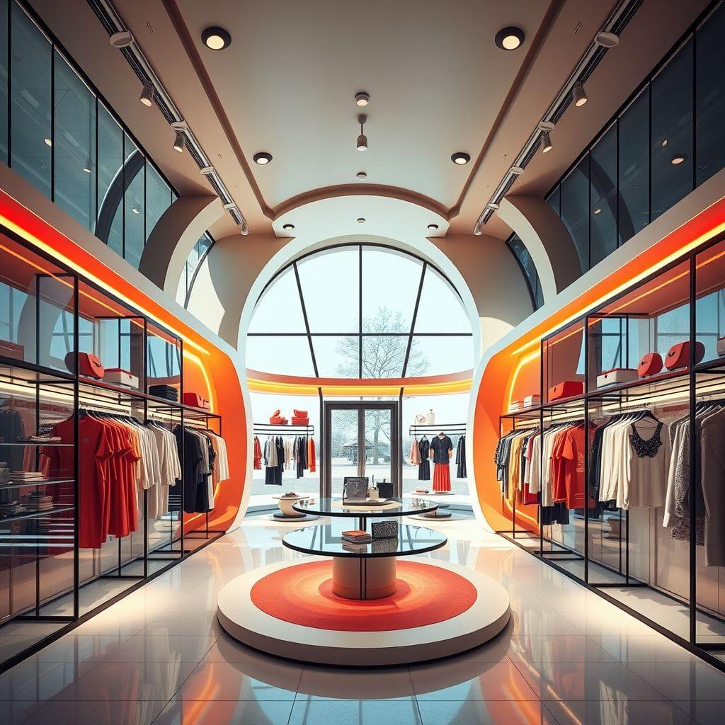 Retro Futuristic Clothing Store design example 2