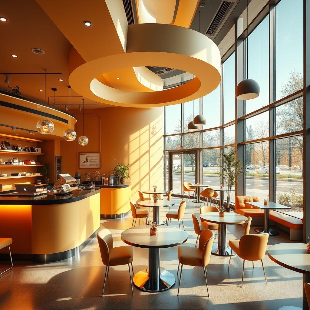 Retro Futuristic Coffee Shop design example 3