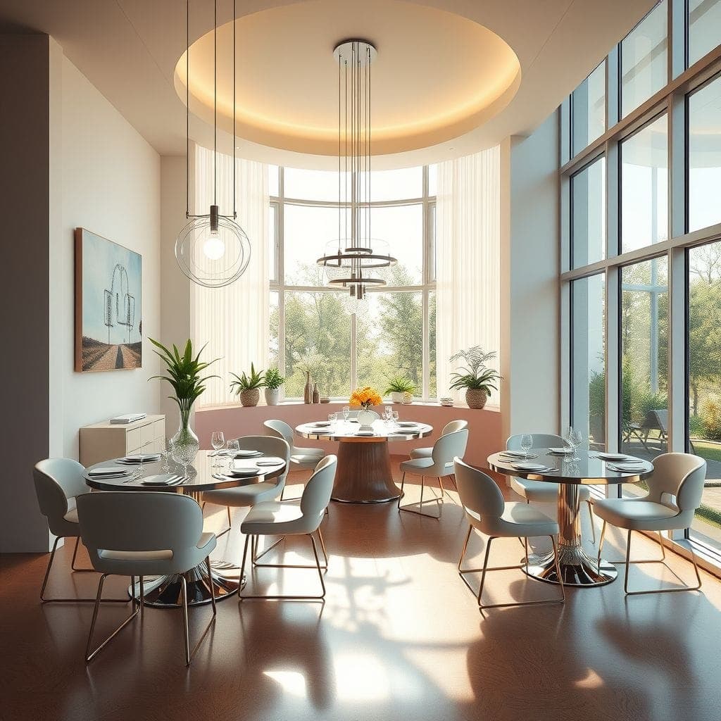 Retro Futuristic Dining Room design example 1