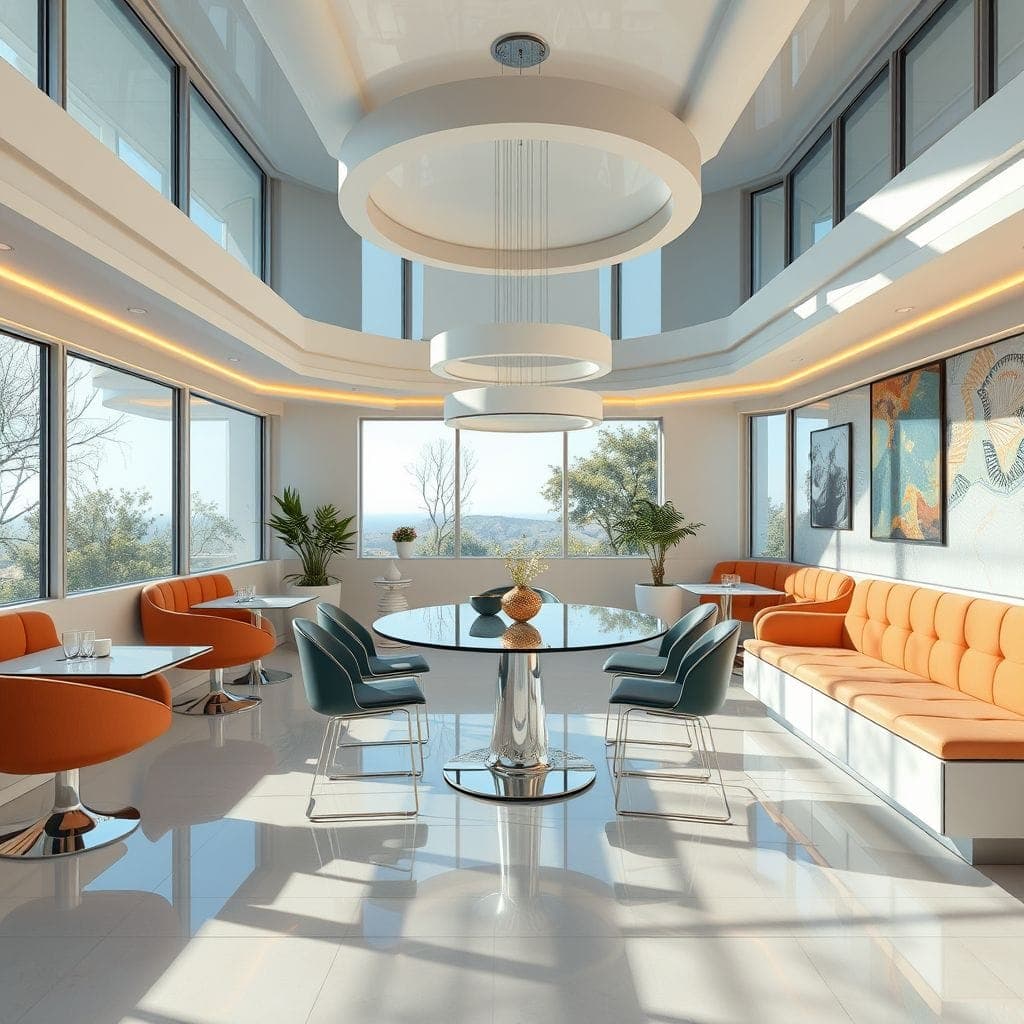 Retro Futuristic Dining Room design example 2