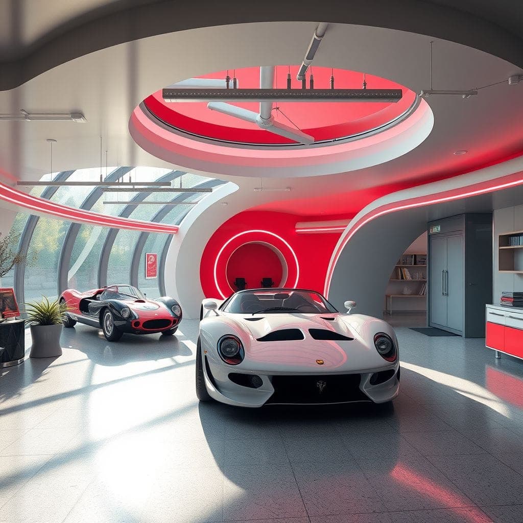 Retro Futuristic Garage design example 1