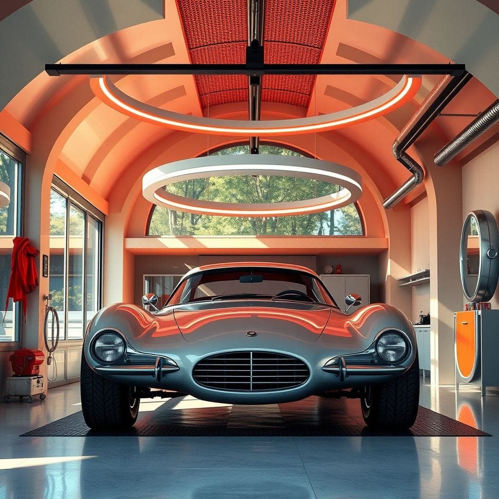 Retro Futuristic Garage design example 2