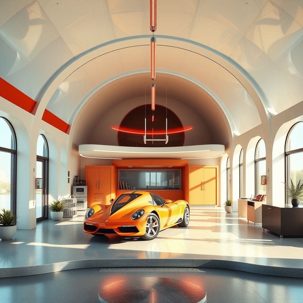 Retro Futuristic Garage design example 4
