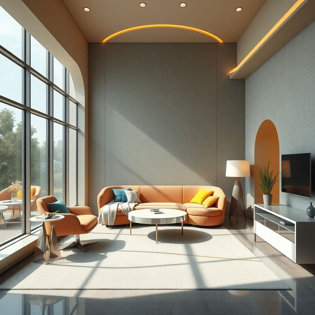 Retro Futuristic Guest Room design example 1