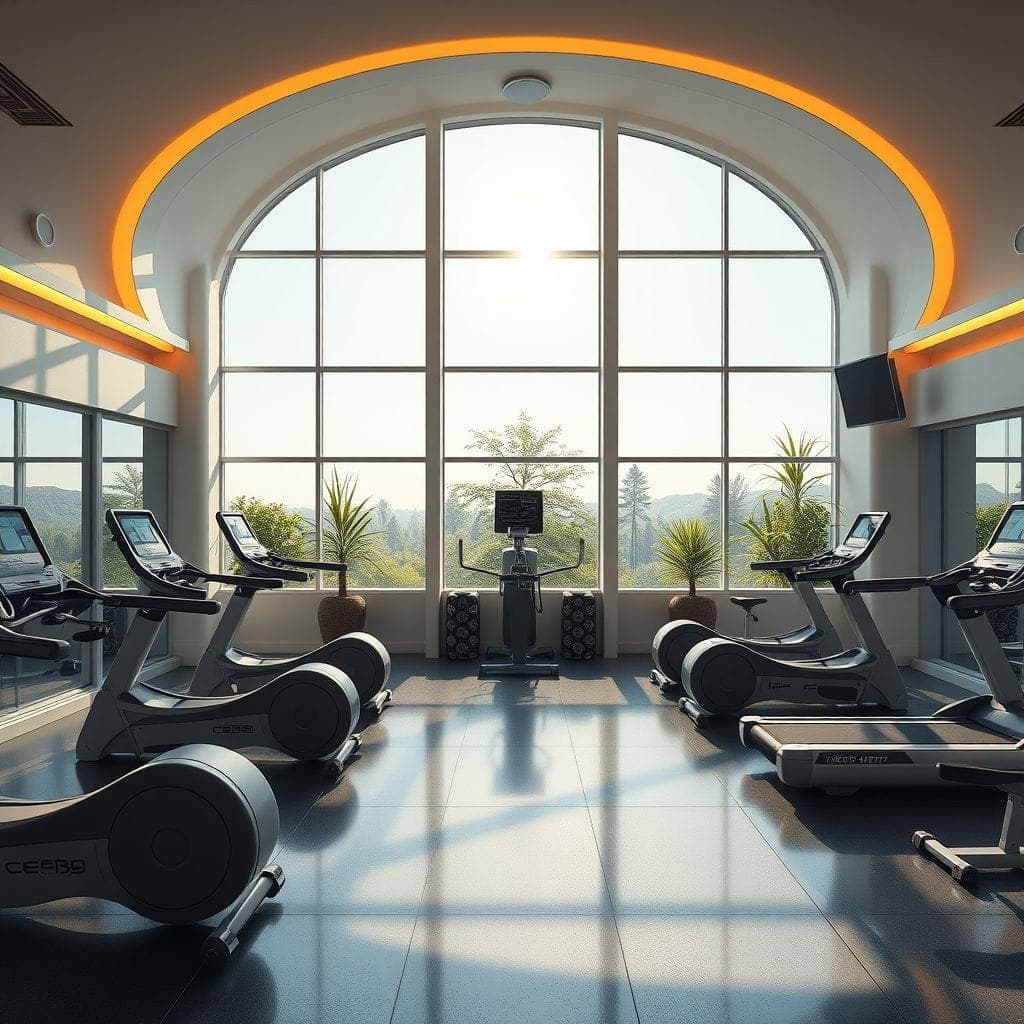 Retro Futuristic Gym design example 1