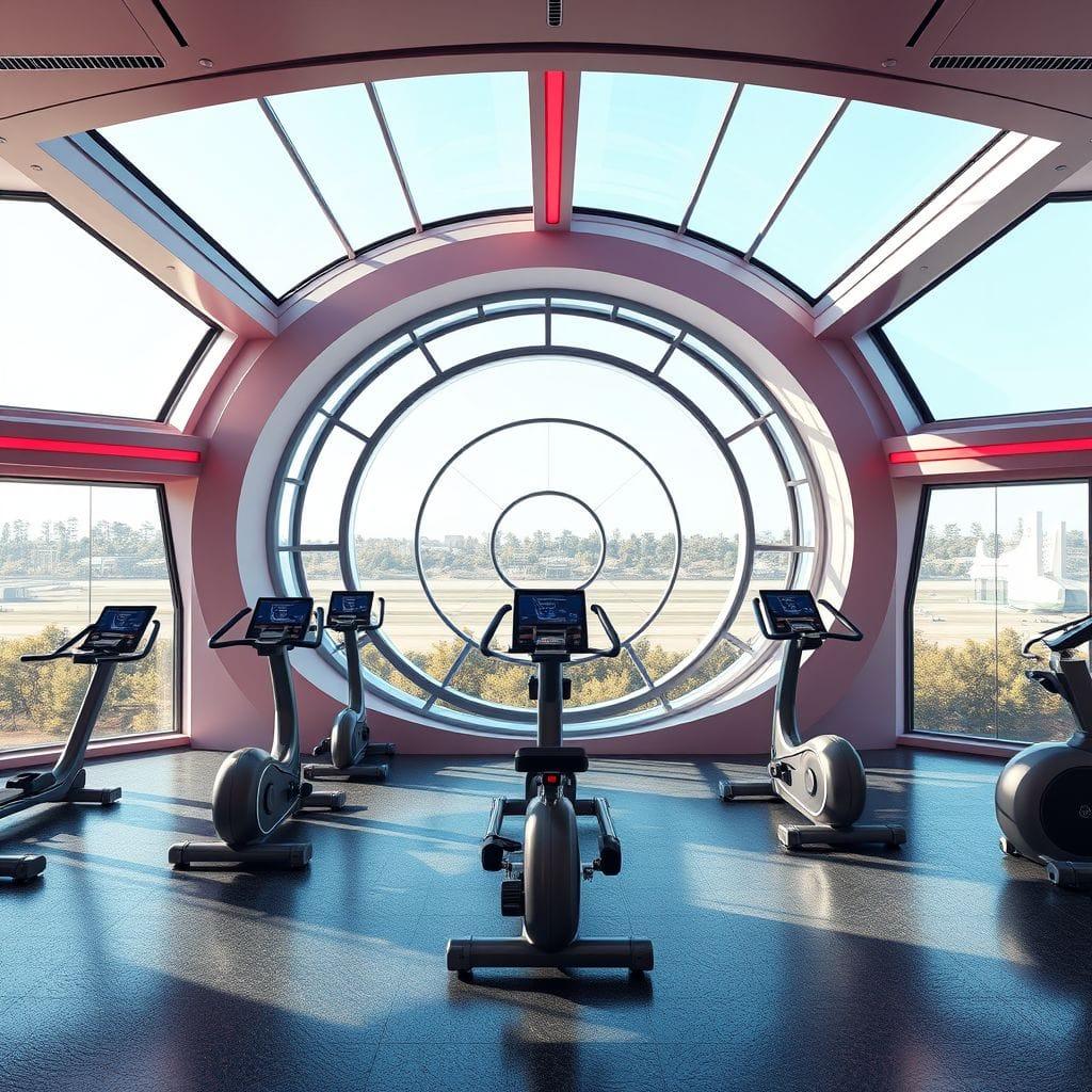 Retro Futuristic Gym design example 2