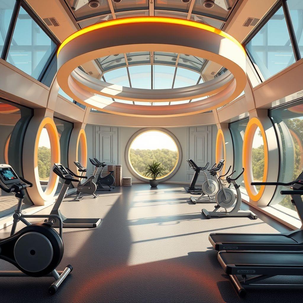 Retro Futuristic Gym design example 3