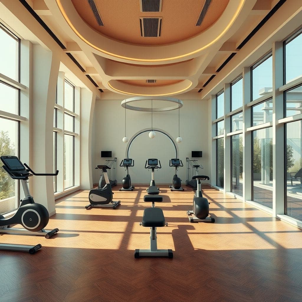 Retro Futuristic Gym design example 4