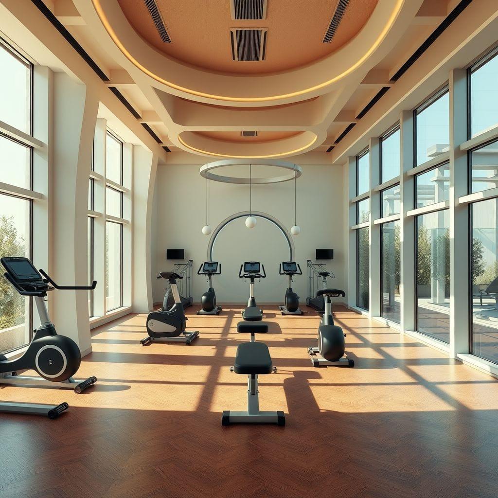 Retro Futuristic Gym design example 4