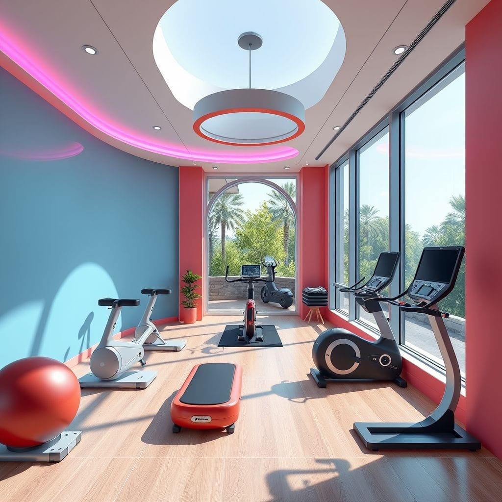 Retro Futuristic Home Gym design example 1