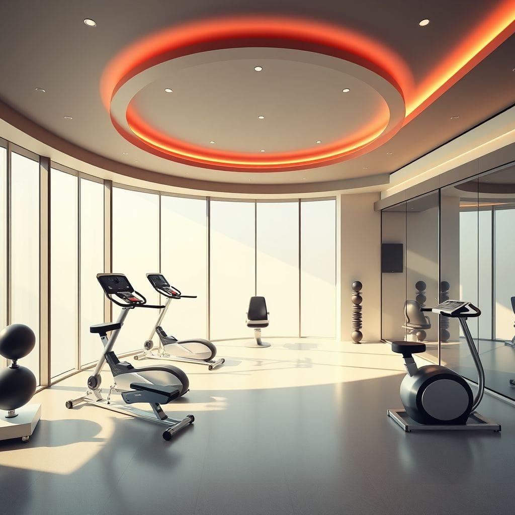 Retro Futuristic Home Gym design example 2