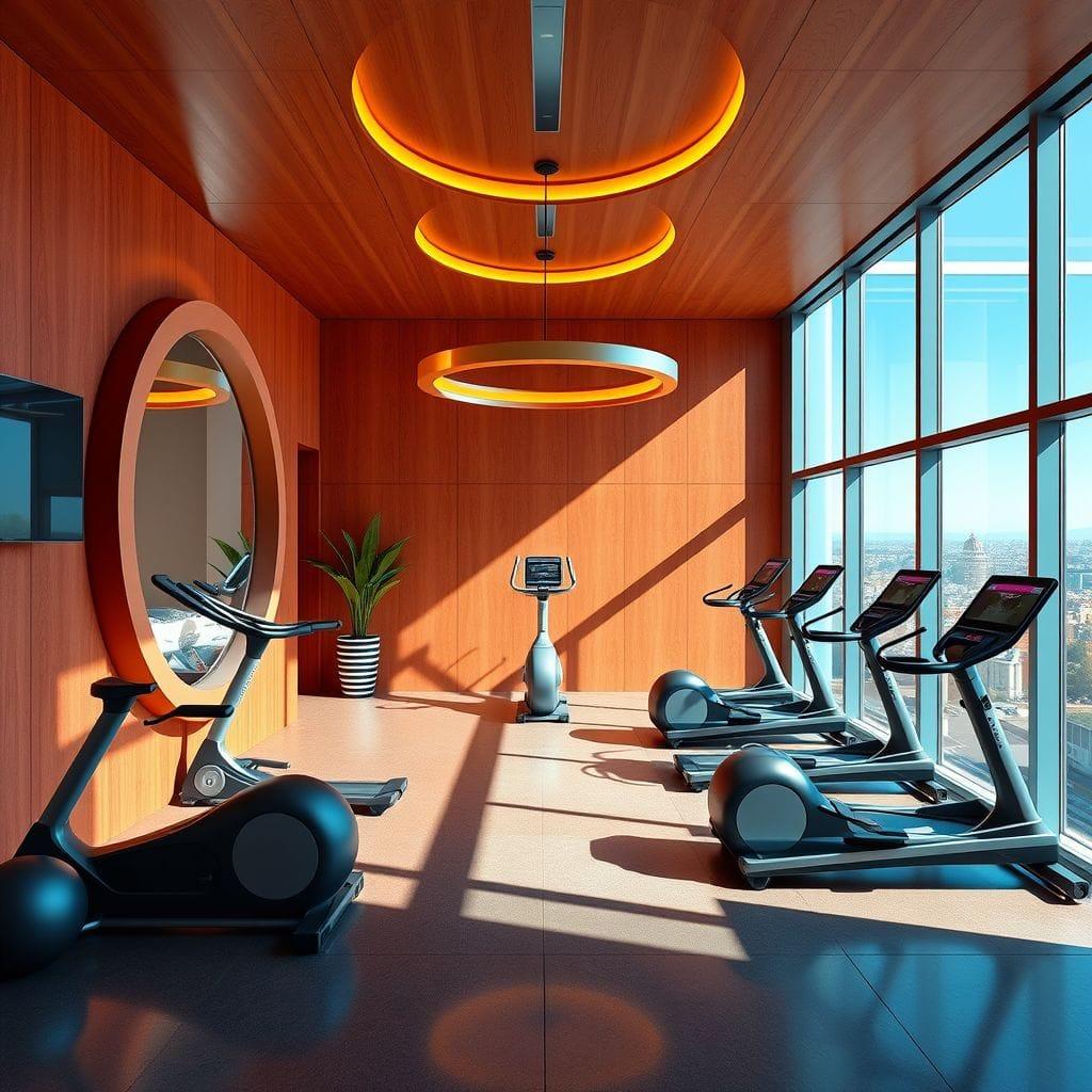 Retro Futuristic Home Gym design example 3