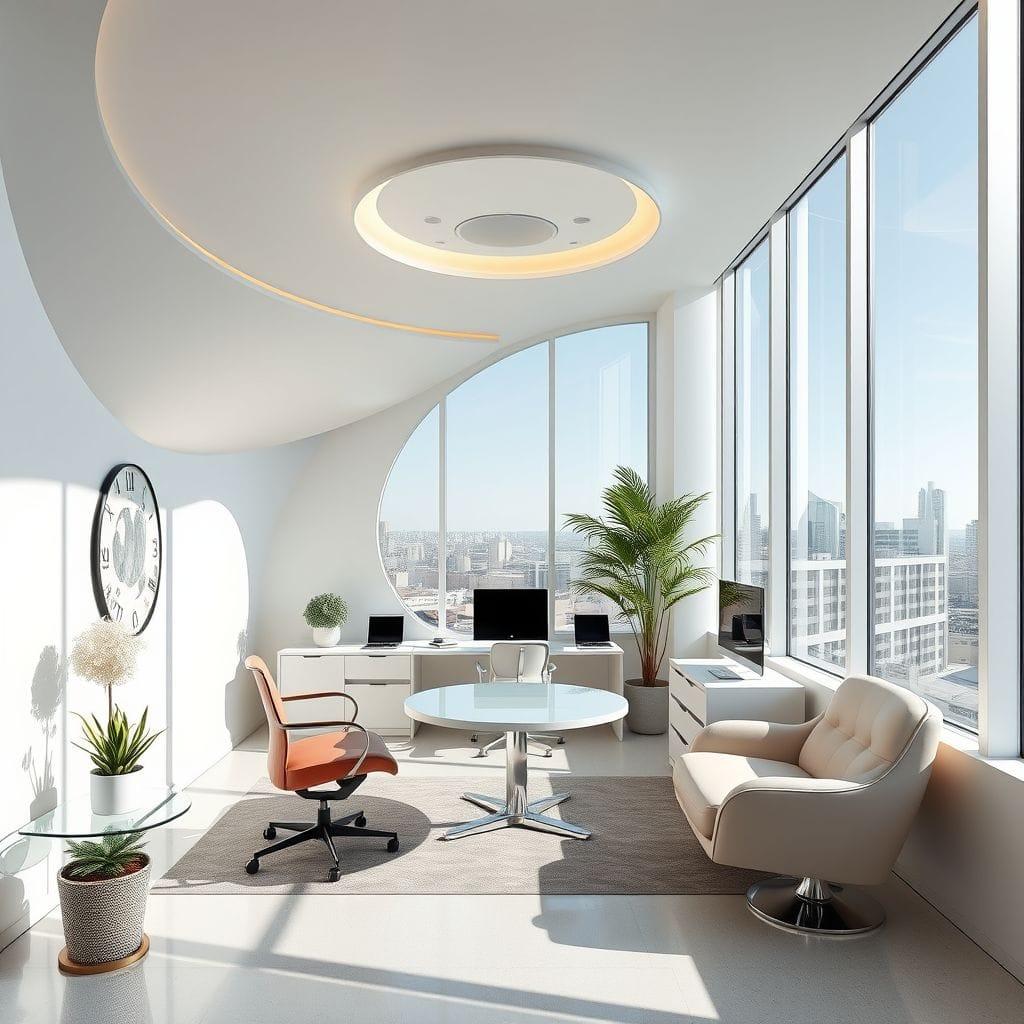 Retro Futuristic Home Office design example 1