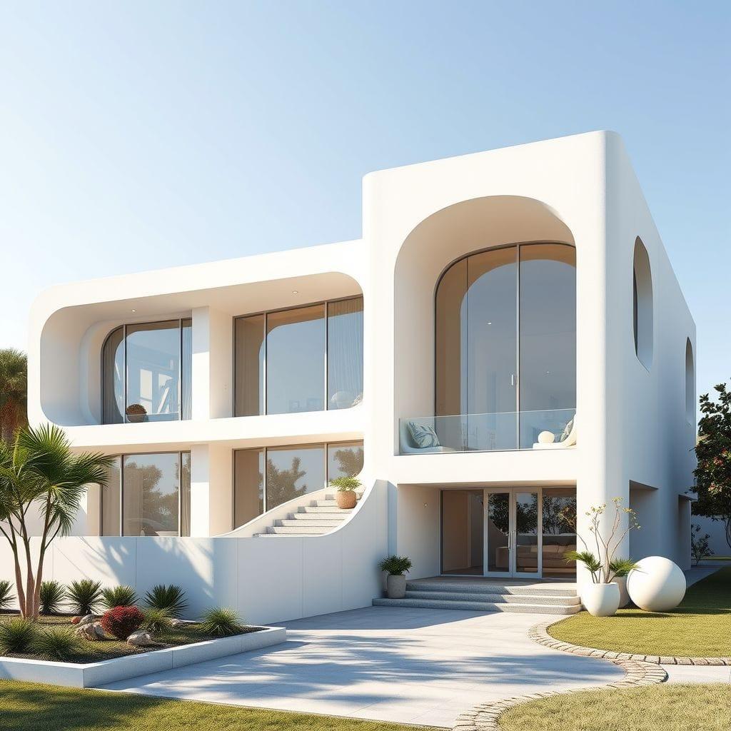 Retro Futuristic House Exterior design example 2