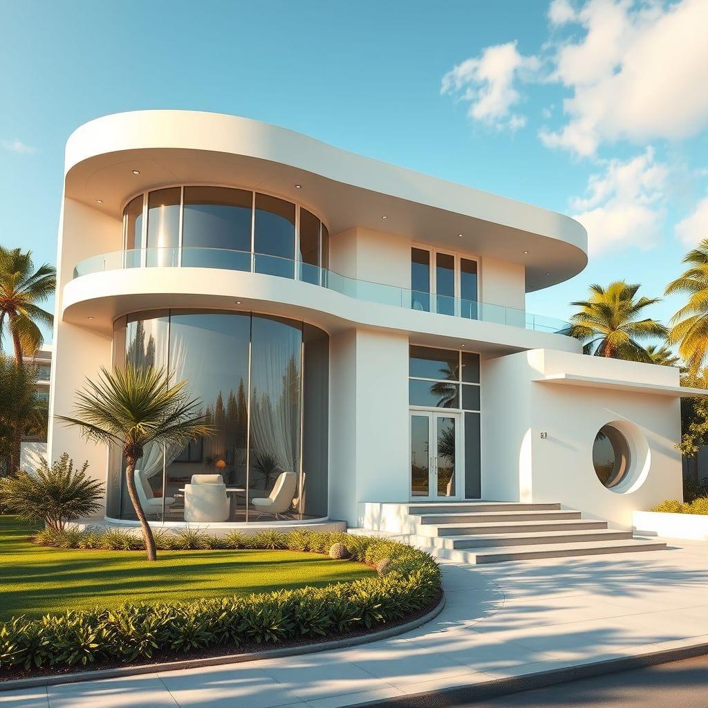 Retro Futuristic House Exterior design example 4