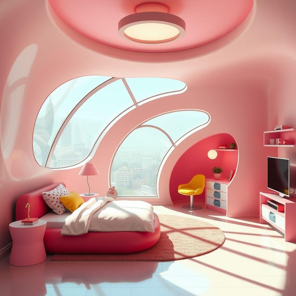 Retro Futuristic Kids Room design example 3