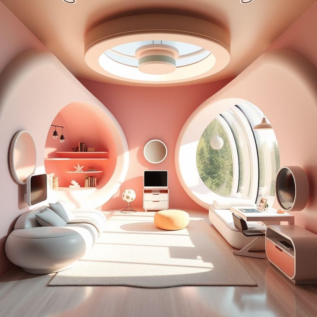 Retro Futuristic Kids Room design example 4