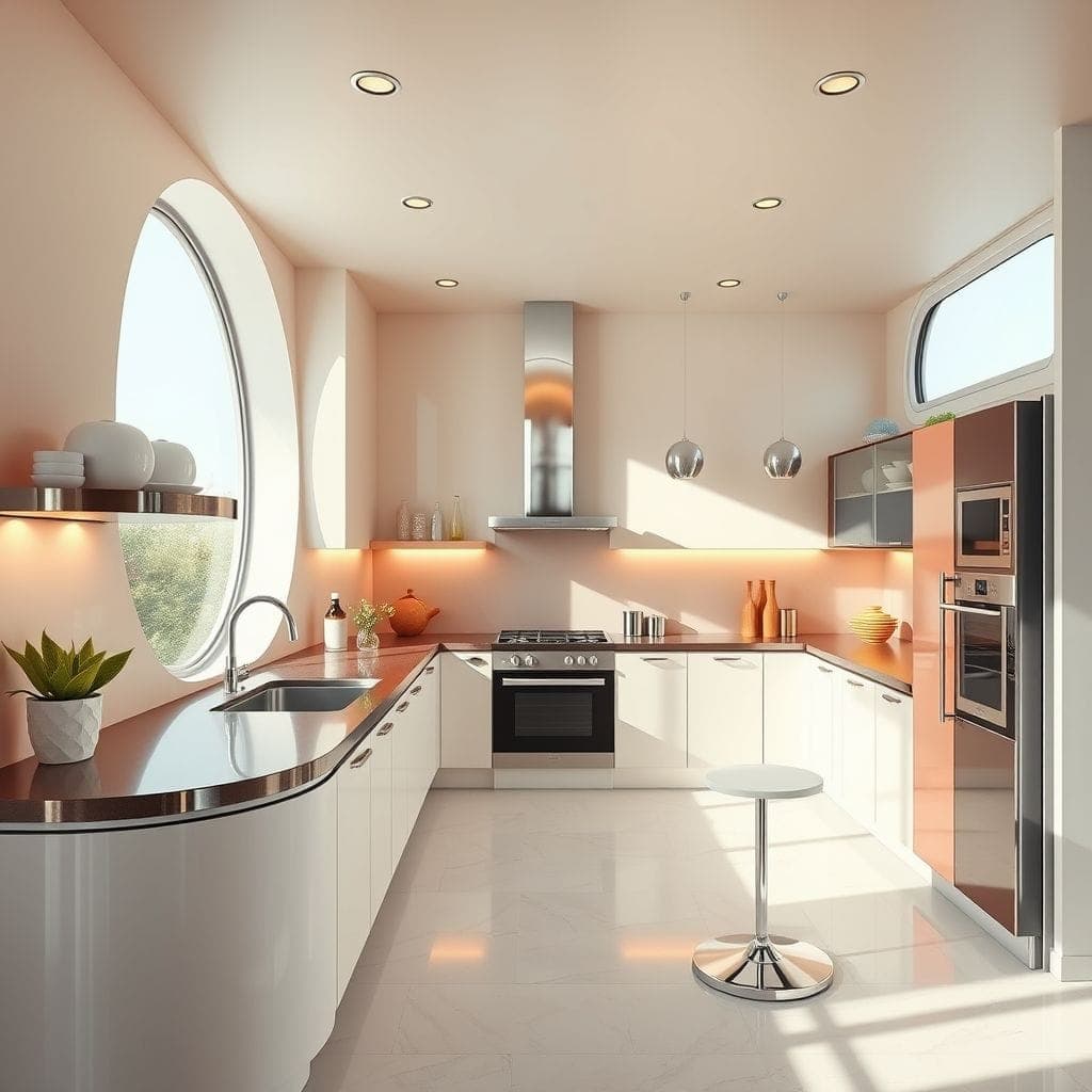 Retro Futuristic Kitchen design example 3