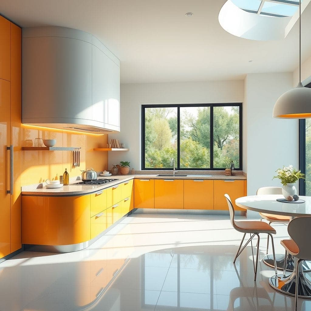 Retro Futuristic Kitchen design example 4