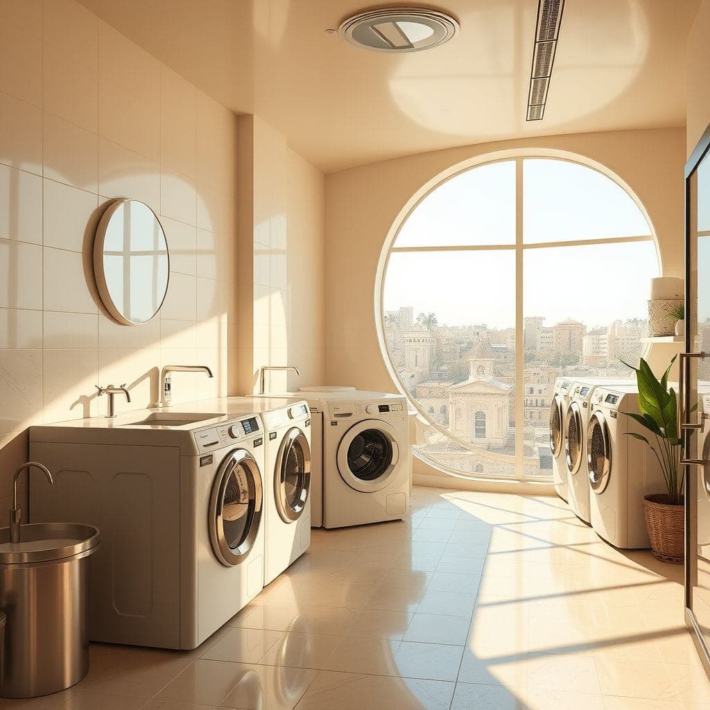 Retro Futuristic Laundry Room design example 2