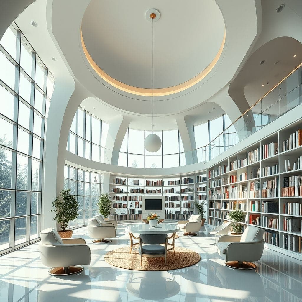 Retro Futuristic Library design example 2