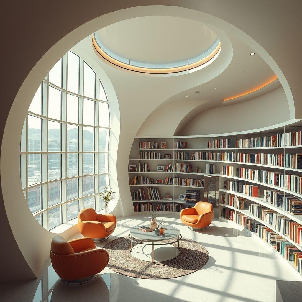 Retro Futuristic Library design example 3