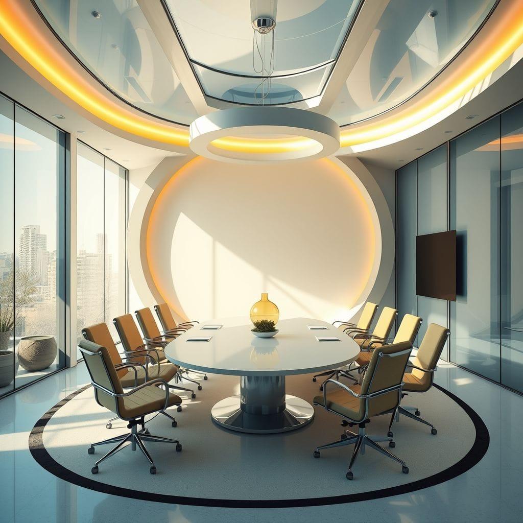 Retro Futuristic Meeting Room design example 2