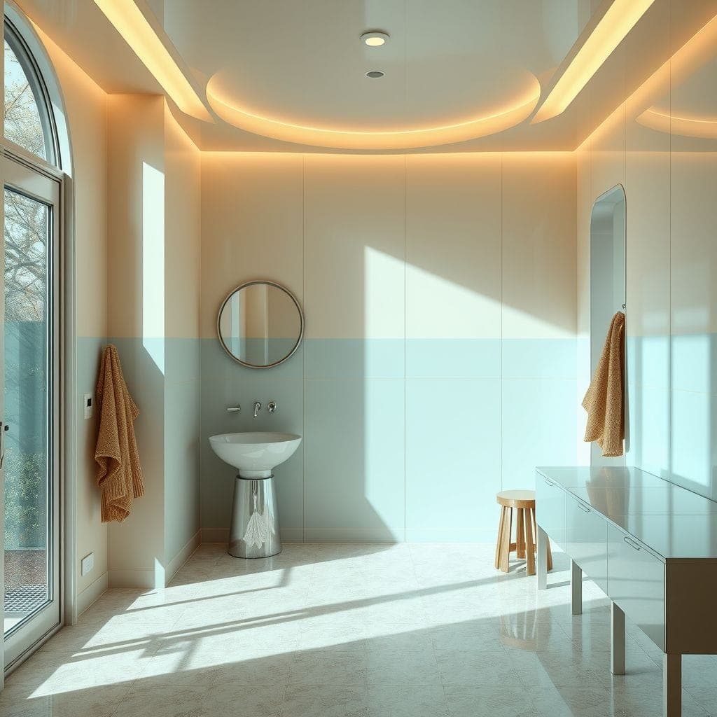 Retro Futuristic Mudroom design example 1