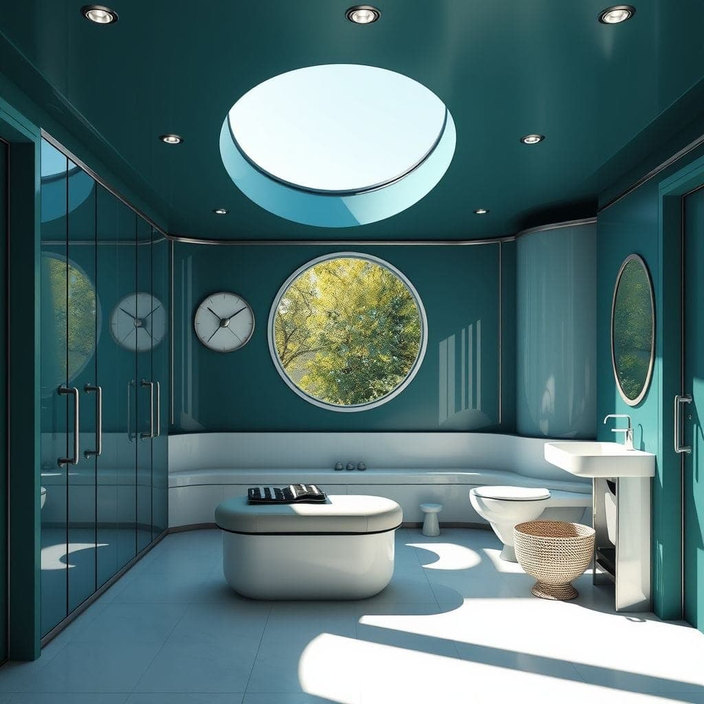 Retro Futuristic Mudroom design example 2