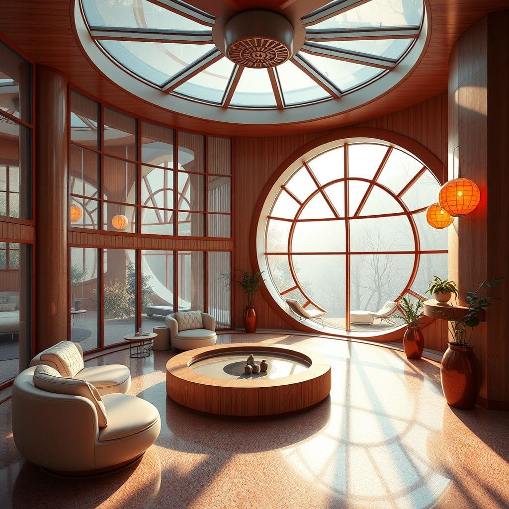 Retro Futuristic Onsen design example 1