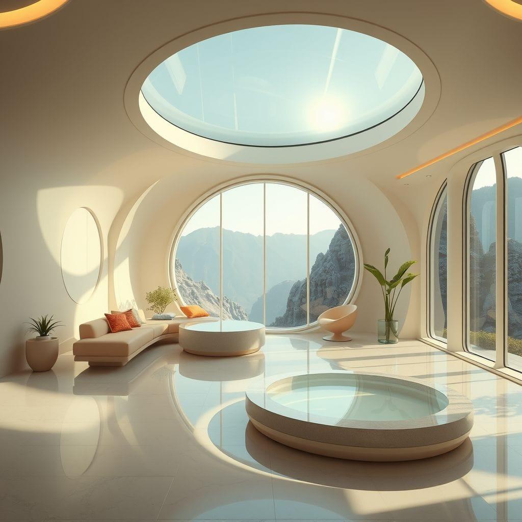 Retro Futuristic Onsen design example 2