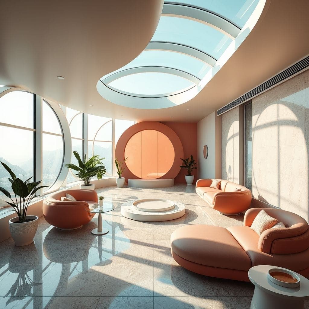 Retro Futuristic Onsen design example 4