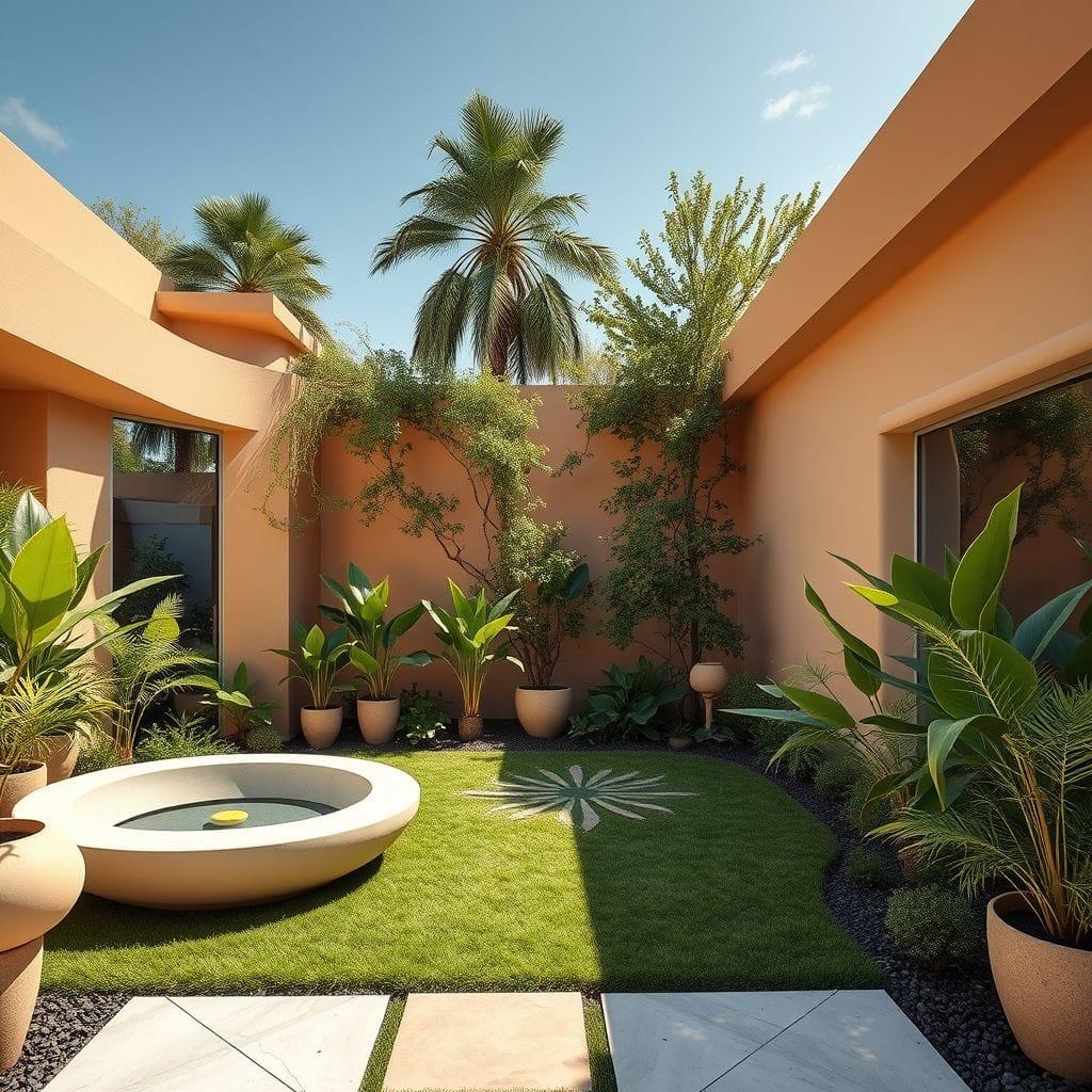 Retro Futuristic Outdoor Garden design example 1