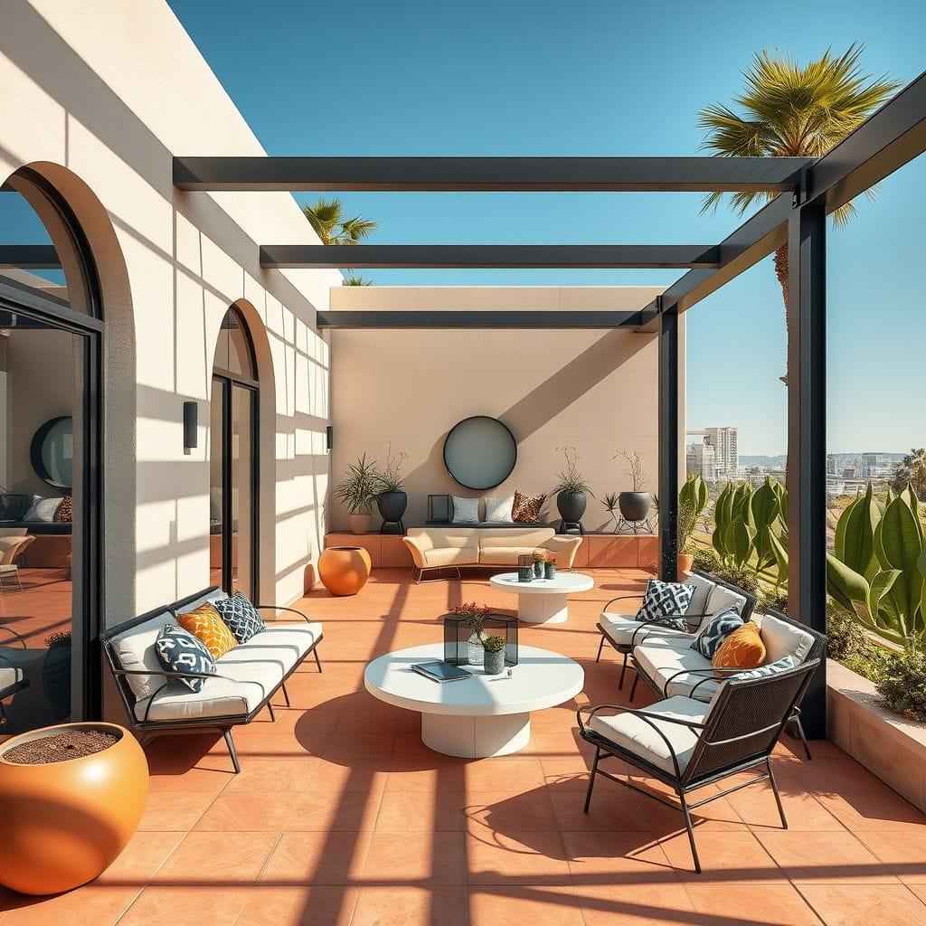 Retro Futuristic Outdoor Patio design example 1