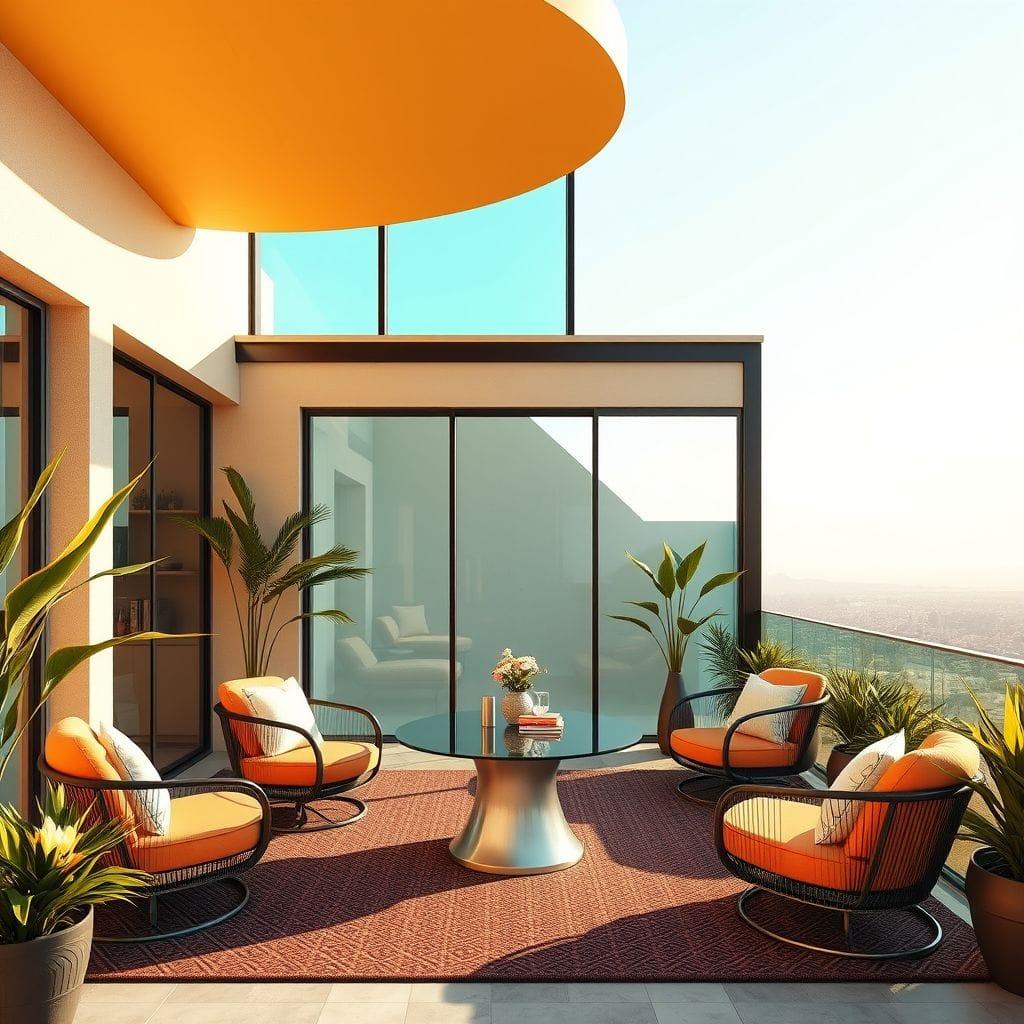 Retro Futuristic Outdoor Patio design example 3