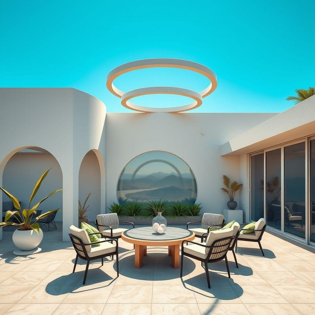 Retro Futuristic Outdoor Patio design example 4