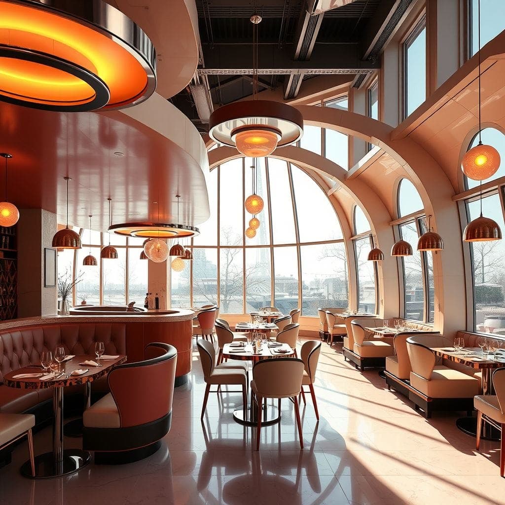 Retro Futuristic Restaurant design example 2