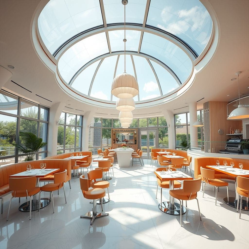 Retro Futuristic Restaurant design example 3