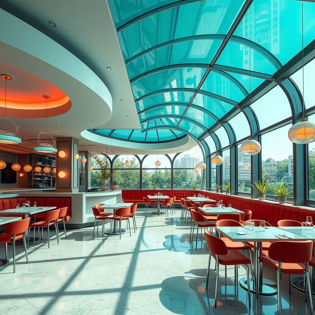 Retro Futuristic Restaurant design example 4